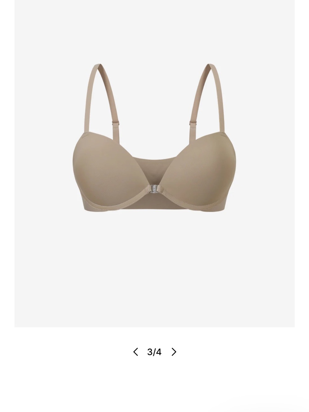 Verish Everyday Smooth Molded Bra in Taupe front close push up nwt